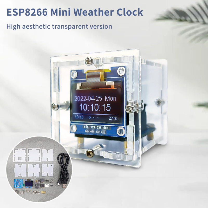 Diy Electronics Soldering Kit - ESP8266 Mini Weather Clock Kit DIY