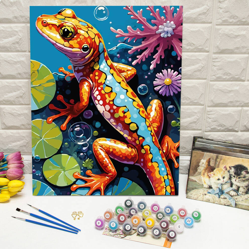 Diy Elektronik - DIY Painting By Numbers Chameleon Handpainted