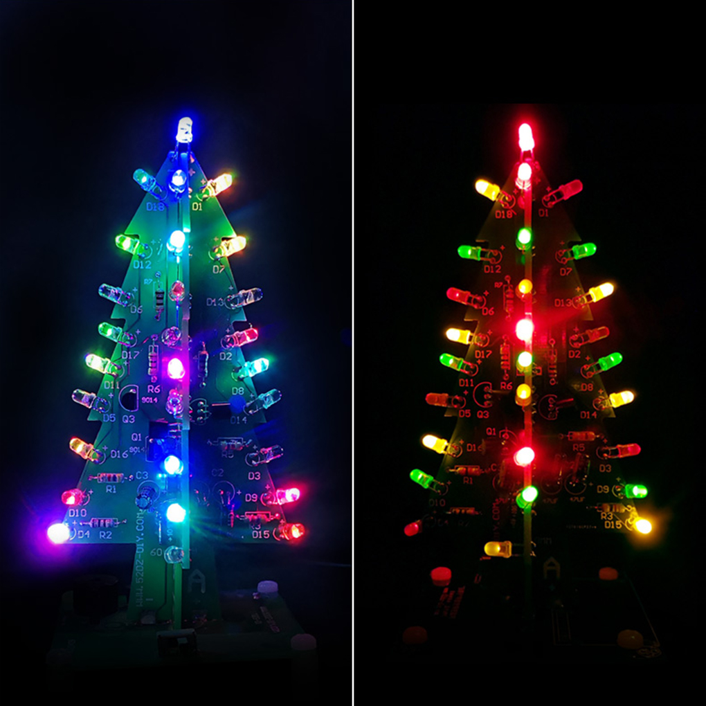 Diy Electronics Soldering Kit - LED Colorful Christmas Tree DIY Set