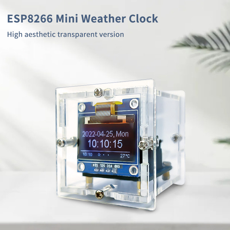 ESP8266 Mini Weather Clock Kit - Diy Electronics Soldering Kit review and price