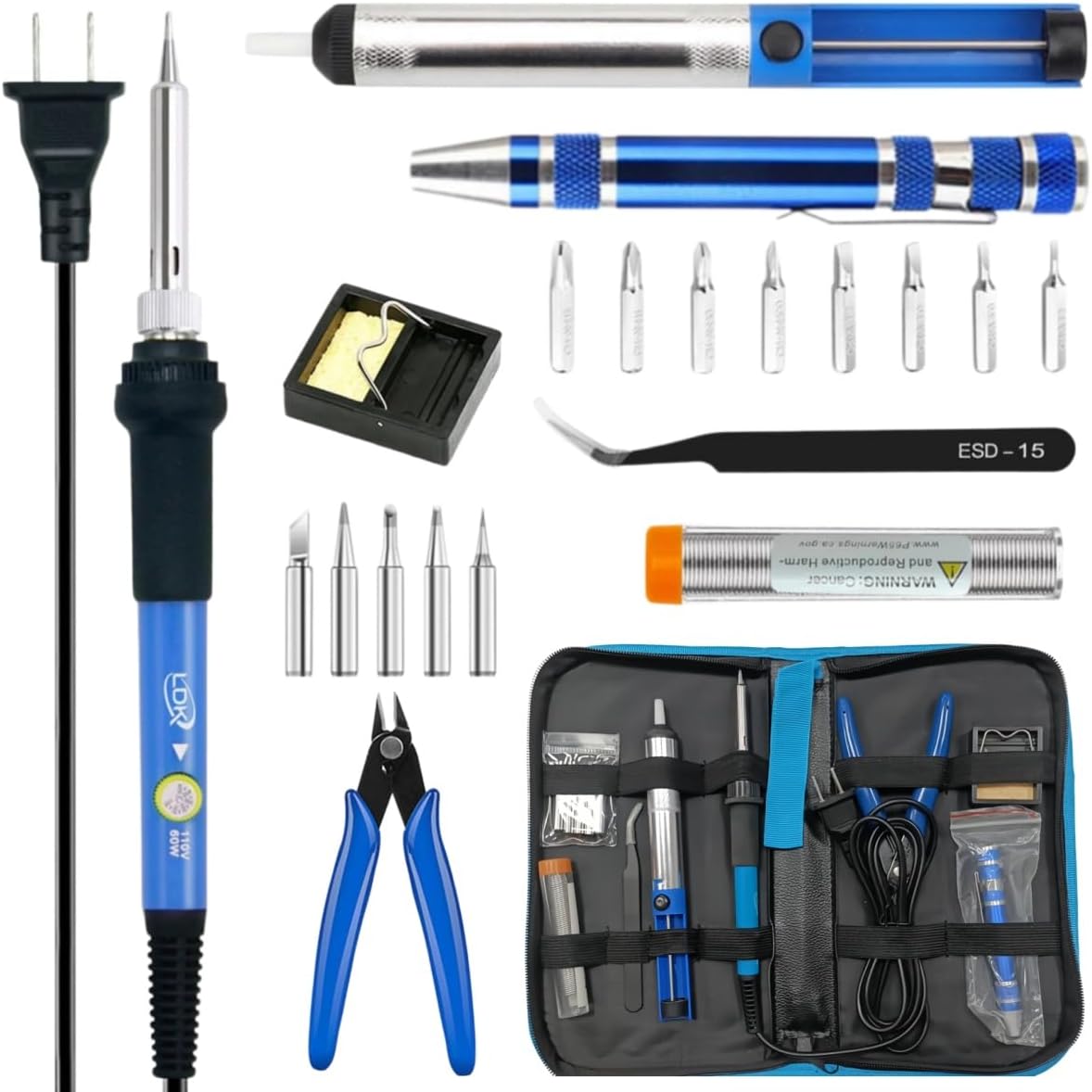 Soldering Iron Kit 60W with Ad - Desoldering Pump Solder review and price
