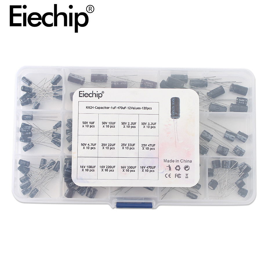 120Pcs 12 Kinds Electrolytic C - Capacitor Kit Assortment review and price