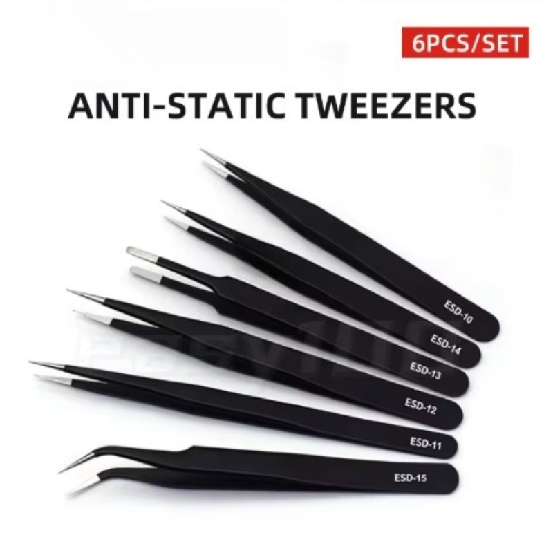 6pcs Precision Tweezers Set ES - Diy Electronics Soldering Kit review and price