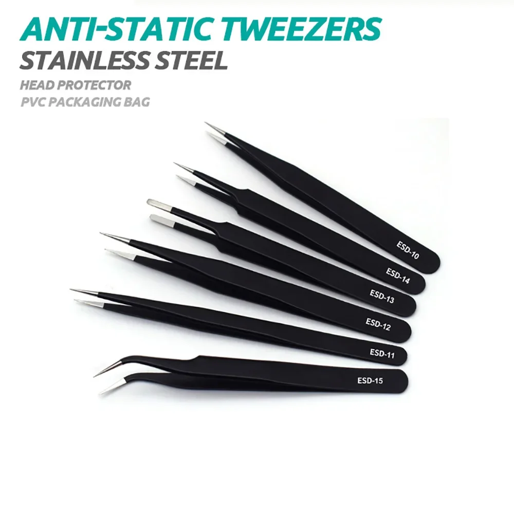 6pcs Precision Tweezers Set ES - Diy Electronics Soldering Kit review and price