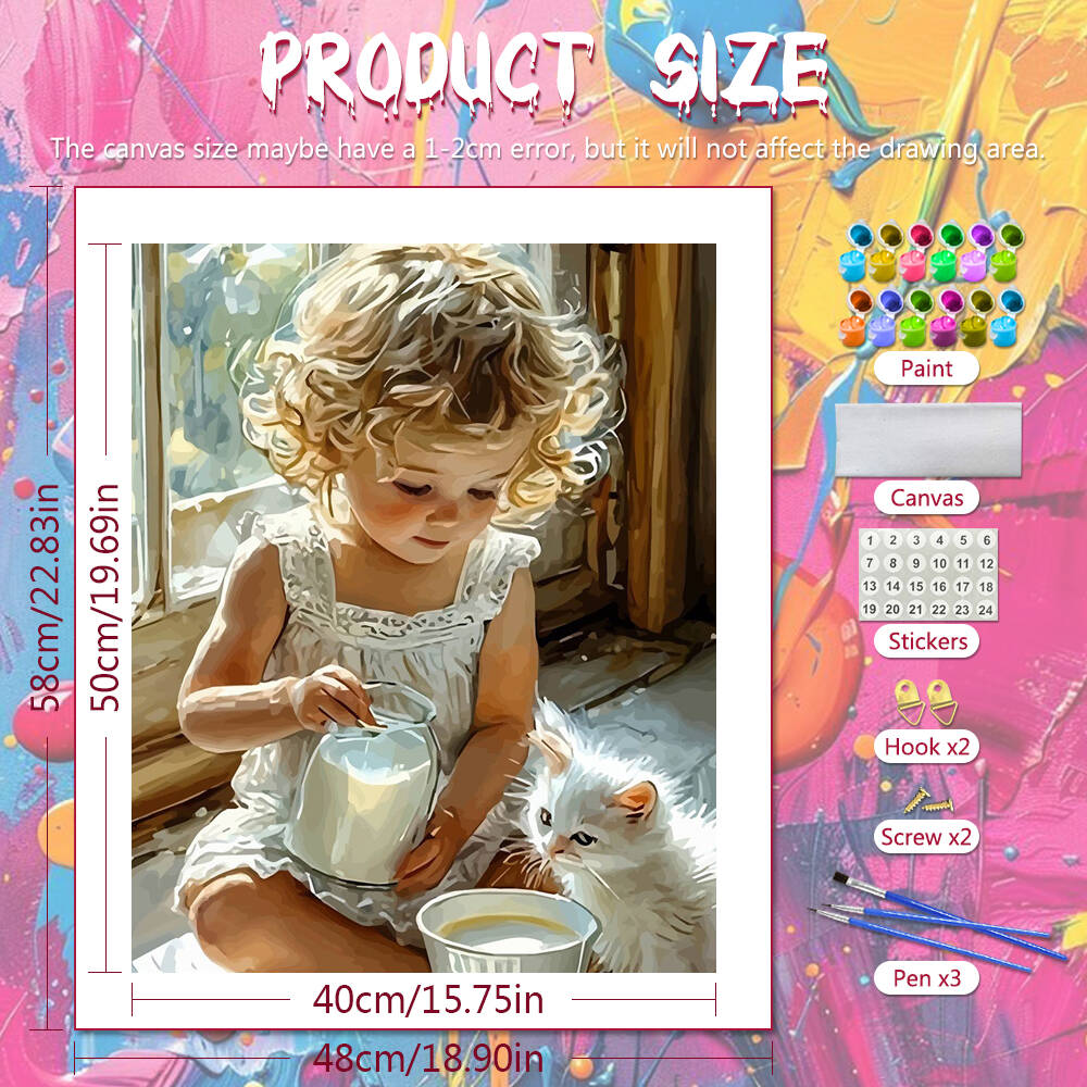 Digital Oil Painting Girl Milk - Diy Elektronik review and price