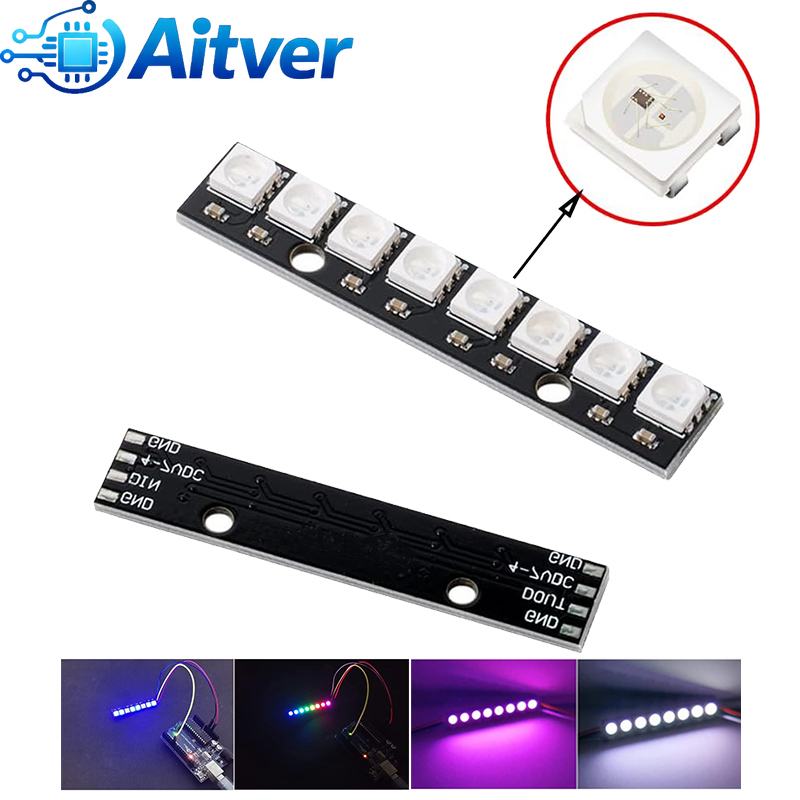 WS2812B 8Bit RGB LED Module 5V - Diy Electronics Address review and price