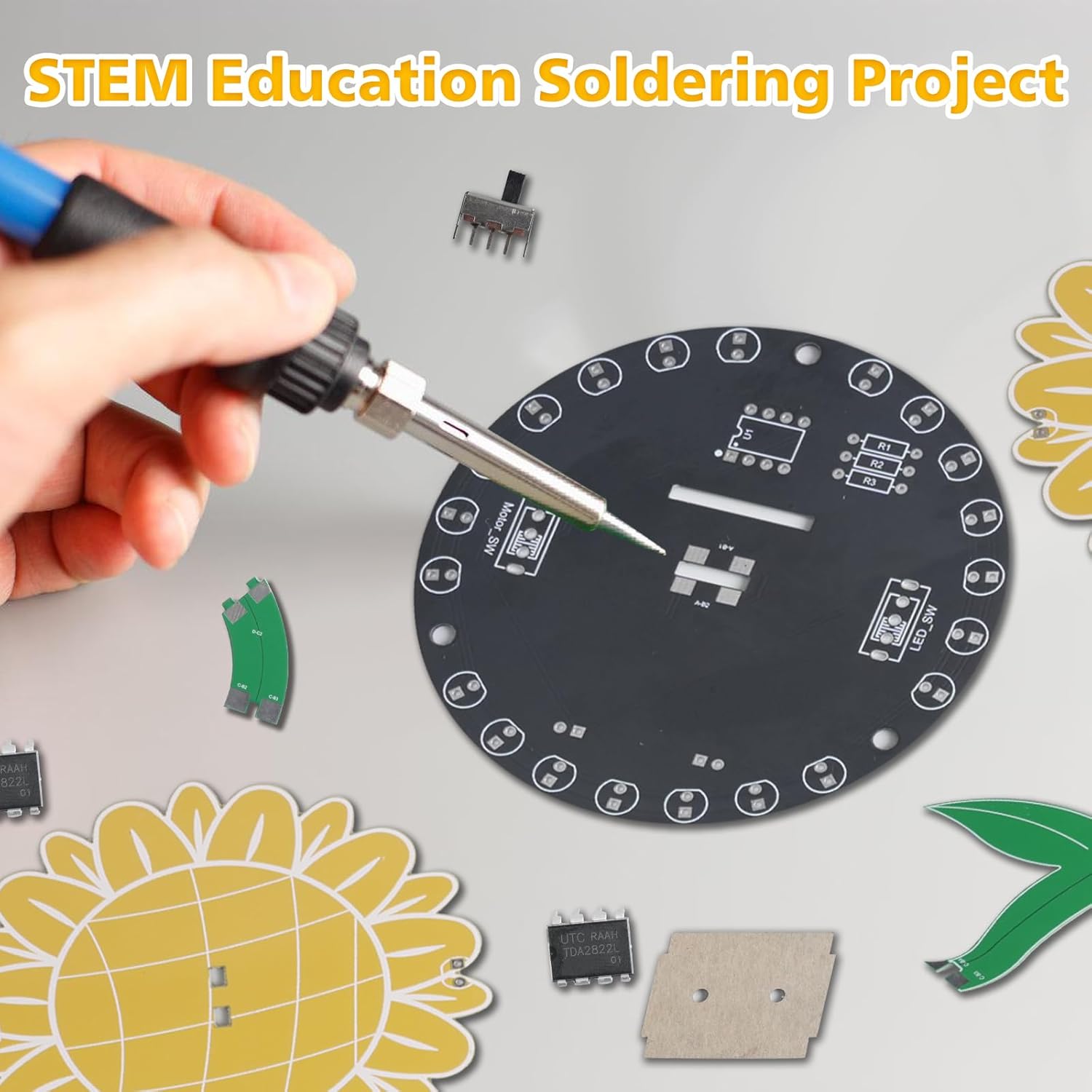 Light Chasing Sunflower Solder - Diy Electronics Gift Ideas review and price