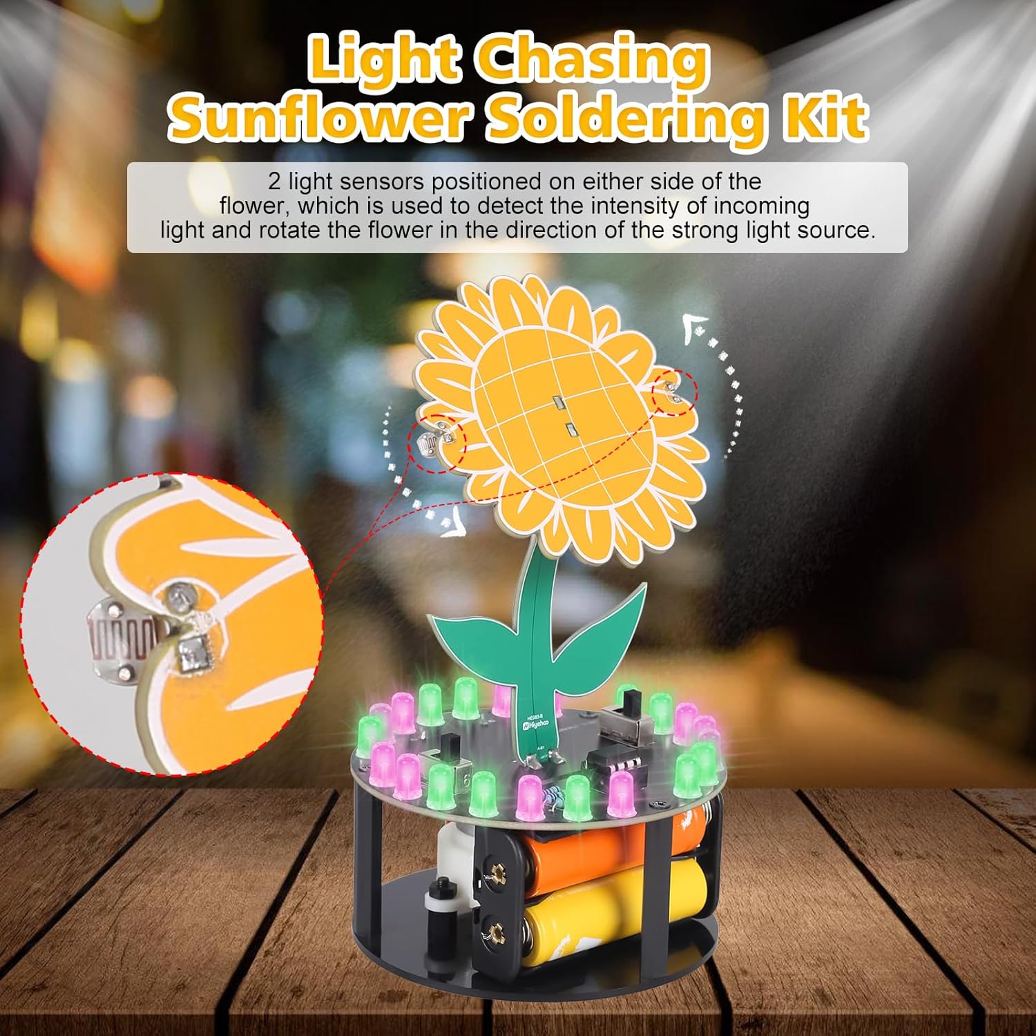 Light Chasing Sunflower Solder - Diy Electronics Gift Ideas review and price