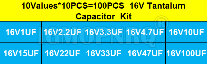100PCS 10Value*10Pcs 16V Tanta - Capacitor Kit Assortment review and price