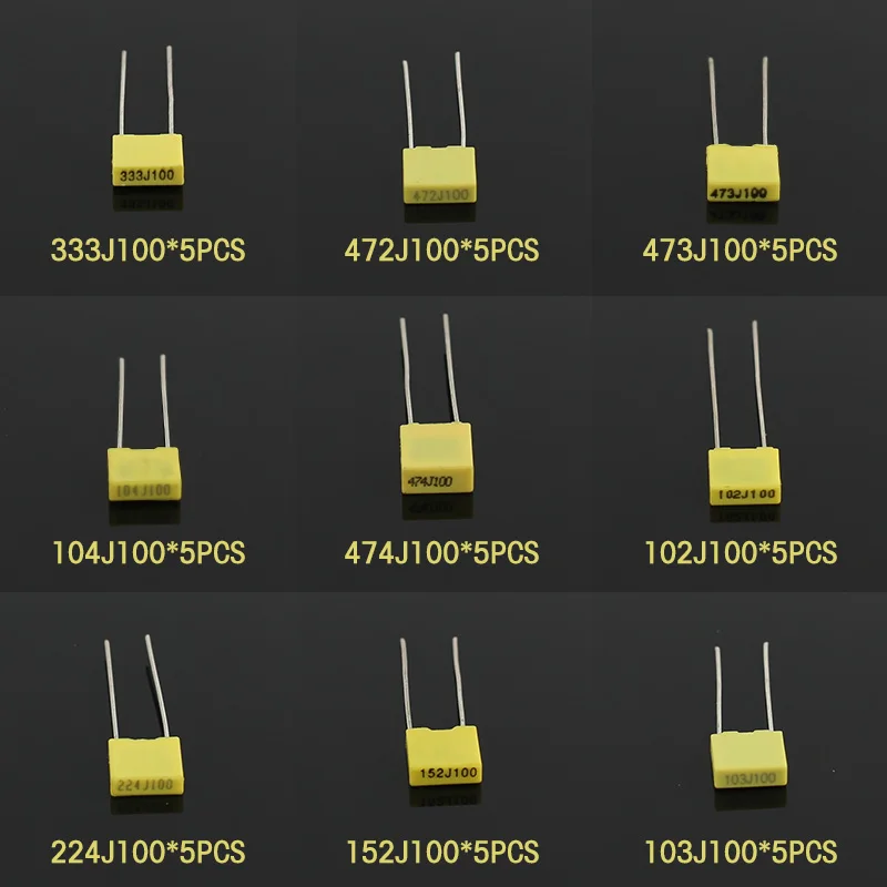 50PCS 102J~474J Polypropylene  - Capacitor Kit Assortment review and price