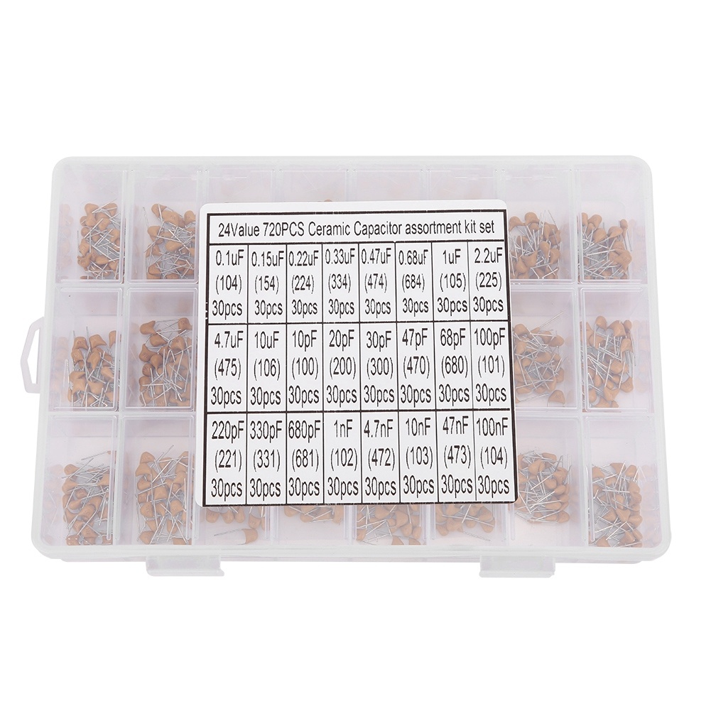 720Pcs 24 Types Ceramic Capaci - Capacitor Kit Assortment review and price