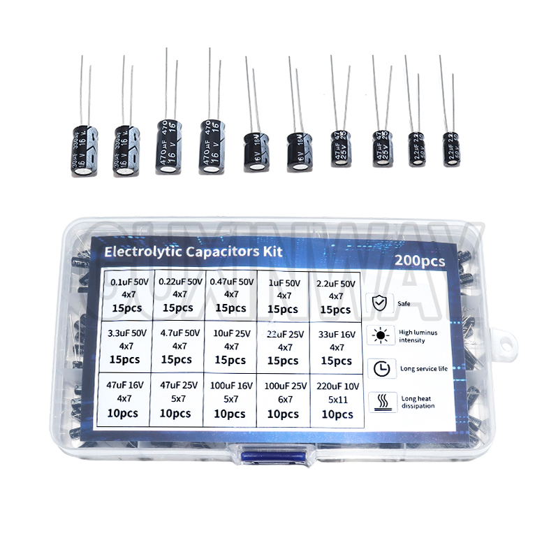 200pcs 15Values 10V 16V 25V 50 - Capacitor Kit Assortment review and price